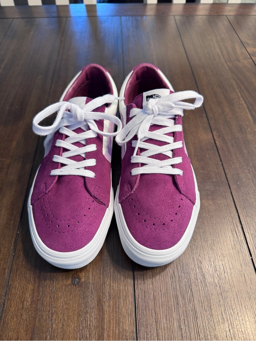 Vans Sk8-Low Dark Purple White Suede Sneakers Men 7 Women’s 8.5 Y2K Streetwear - Picture 3 of 11